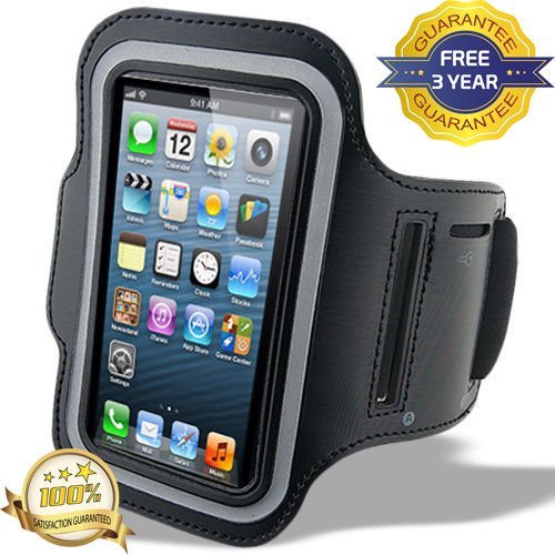 Super Tv Products Funda para Brazalete Apta para Deportes, Correr, Correr, Gimnasio, con Ranura para Auriculares, Soporte para Ranura para Llaves y Correa Ajustable, Compatible con Apple iPhone 5