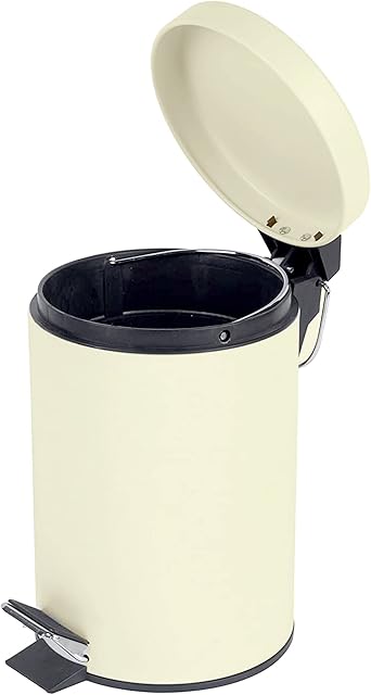 Crystals® Bathroom Pedal Bin With Inner Bucket - 3 Litre Bin - Cream