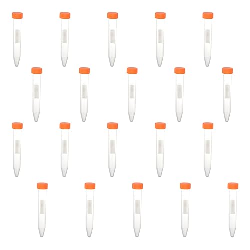 Bettomshin 100 tubos de centrífuga cónicos de 0.3 fl oz, con tapa roscada, mini tubos de ensayo graduados de plástico transparente para
