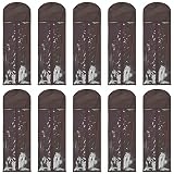 Yundxi Wig Storage Bag Holder Case, Wigs Pouch Dust-Proof Organizer Protect for Professional Hair Extensions (31.5 Inch, New Coffee Pack of 10)