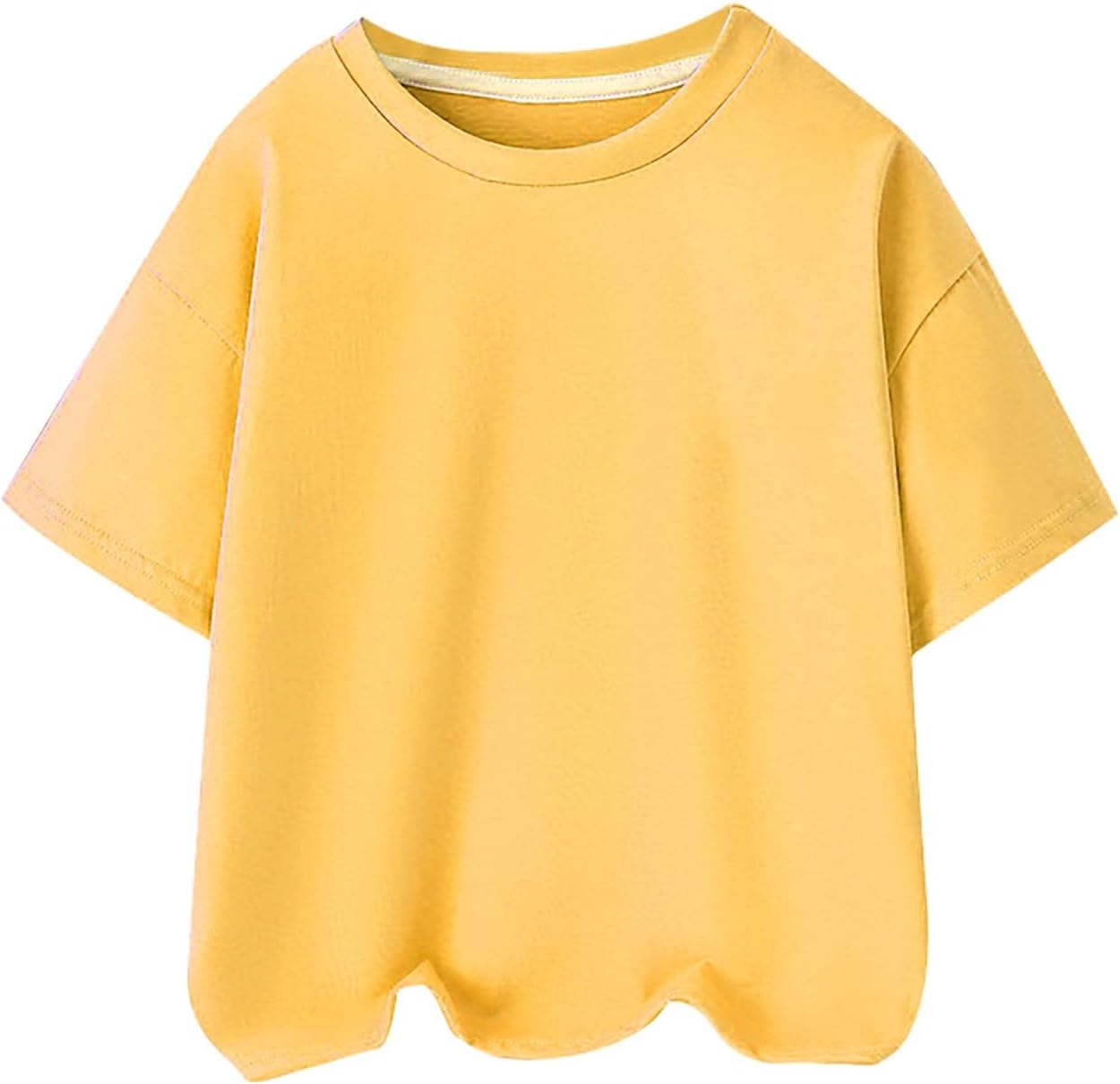 Boys Girls Short Sleeve Cotton T-Shirt Basic Solid Tops Casual Crewneck Tees for Kids Toddler Summer Athletic T-Shirt