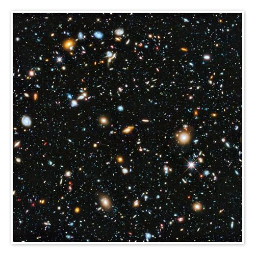 Champ profond de Hubble Poster de NASA 50 x 50 cm Noir Tableaux Décoration murale