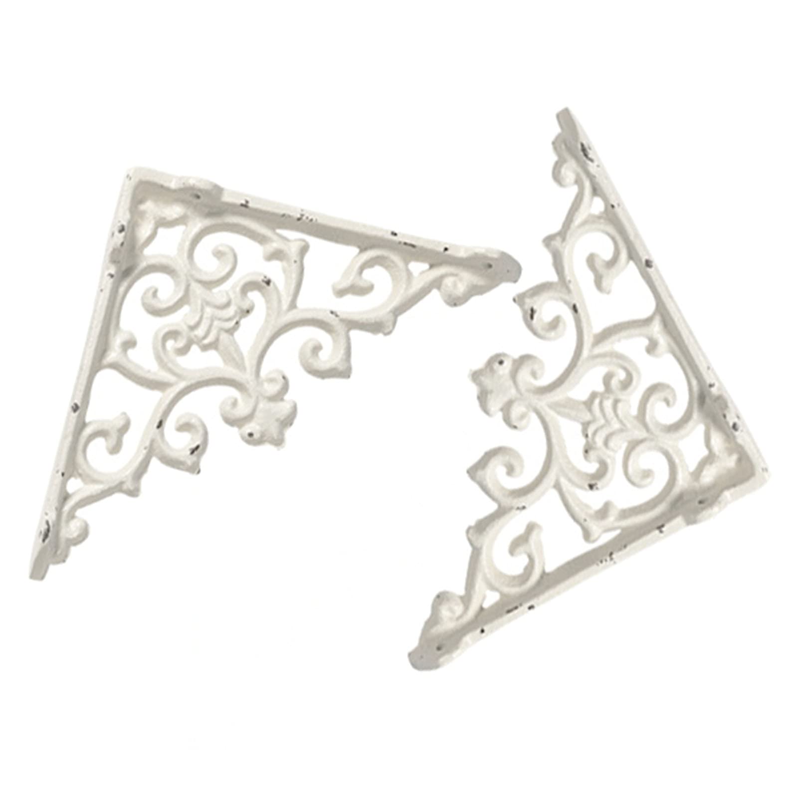 Équerre d'angle blanche en lot de 2, support d'étagère flottant de 5,7 pouces pour fixation murale