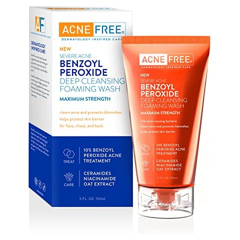 AcneFree Severe Acne 10% Benzoyl Peroxide Foaming Cleansing Wash, 5 Ounce Cover