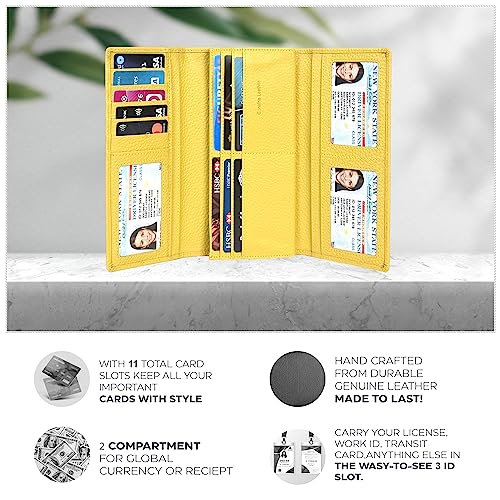 Estalon Real Leather Wallets For Women Rfid - Long Wallet Women's Ladies Clutch Zipper Pocket Multi Credit Card Case Holder Girls #TOP2