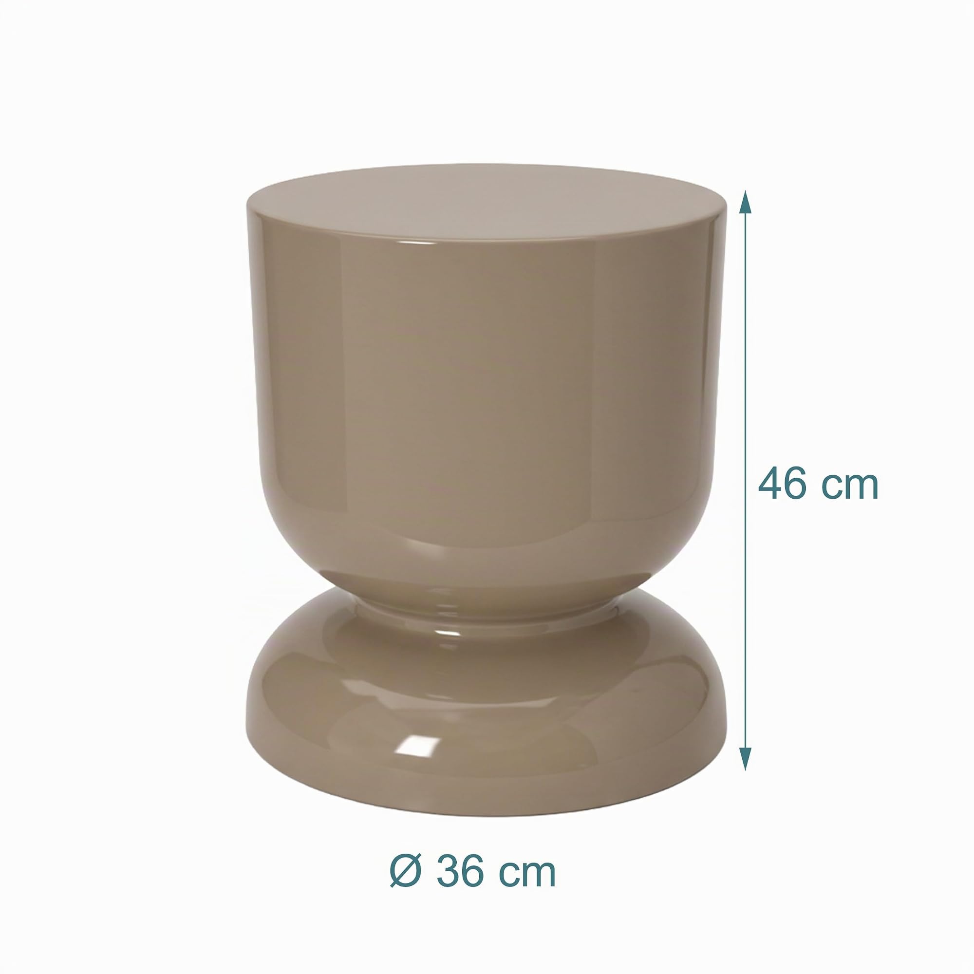 Relaxdays Beistelltisch, Sanduhr-Design, Wohnzimmer Dekoobjekt, Beistellhocker HxD: 46 x 36 cm, Podest, Metall, beige