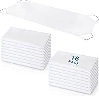 Newwiee 16-Pack Daycare Cot Sheets 20x48" White Microfiber Fitted Covers - Breathable, Secure Fit for Preschool Naptime