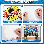17Pcs Super Theme Hero Party Photography Backdrop for Hero Birthday Decorations with Hero Background Skyscraper City Boxes Hero Cutouts Super Banner for Super Theme Hero Birthday Party Supplies - Image 4