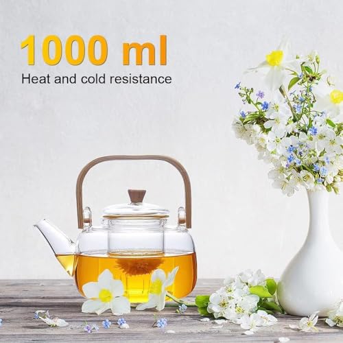 براد زجاج حراري فاخر مع صفاية للأعشاب - جودة مستوردة عالية - من جينيريك