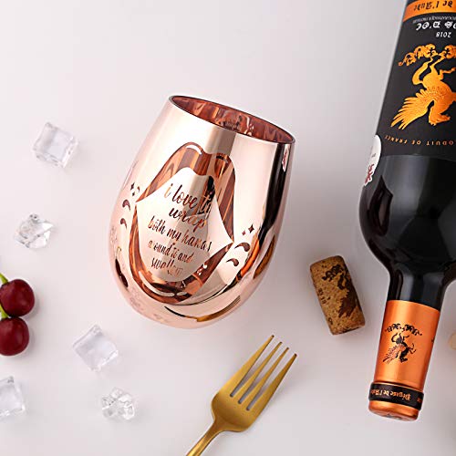 Naughty Bachelorette Gifts - Funny Gag Gifts For Women - I Love To Wrap Both My Hands Around It And Swallow Wine Glass #TOP5