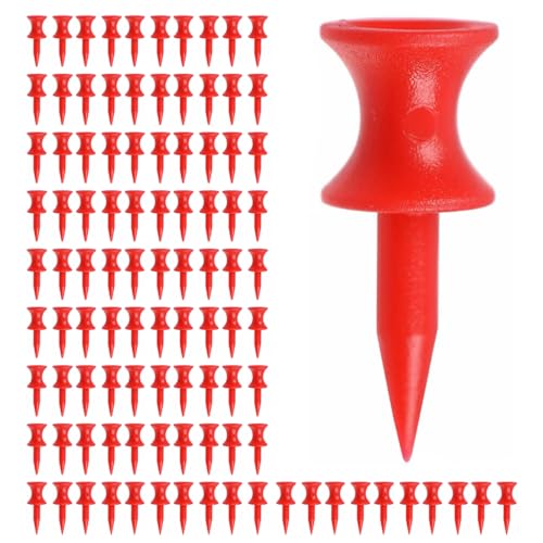 100 PCS Golf Tees Plastic 30MM Small Red Golf Tees Durable W