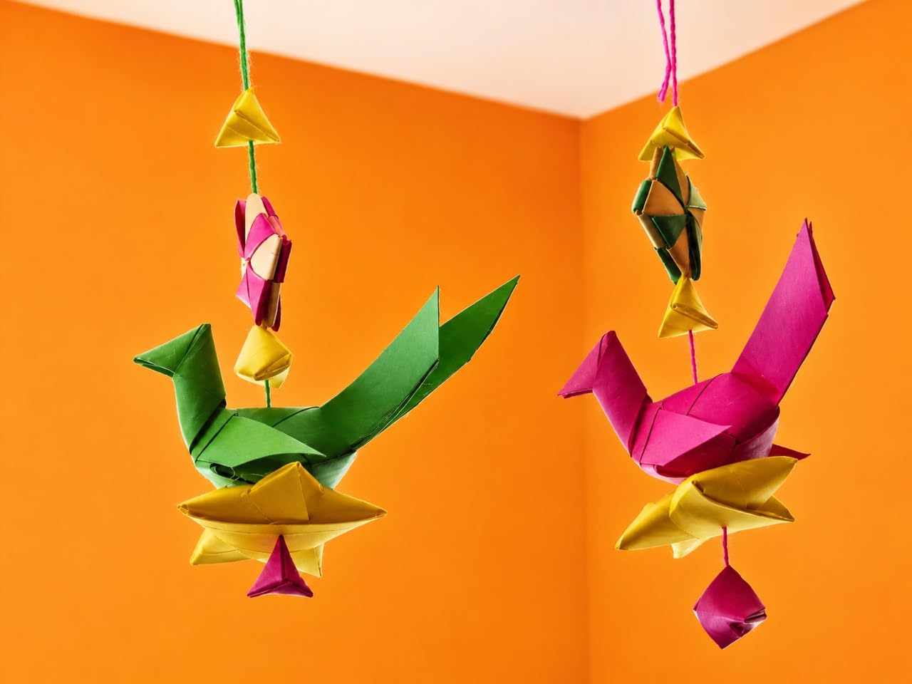 Handmade Palm Leaf Parrots - Set of 2 -5