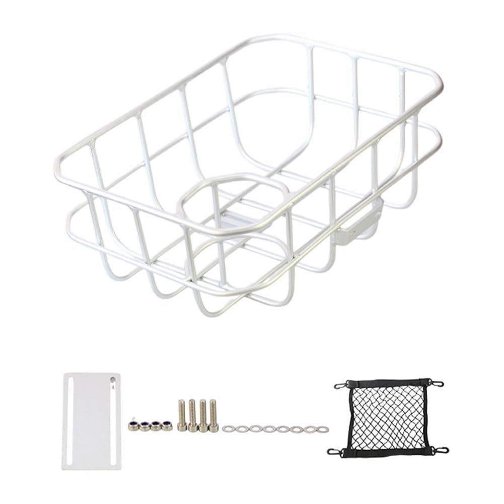 Cesta delantera de aleación de aluminio para bicicleta con soporte para botella de agua, fuerte capacidad de carga, para un diseño compacto, apto para bicicletas de montaña y ocio