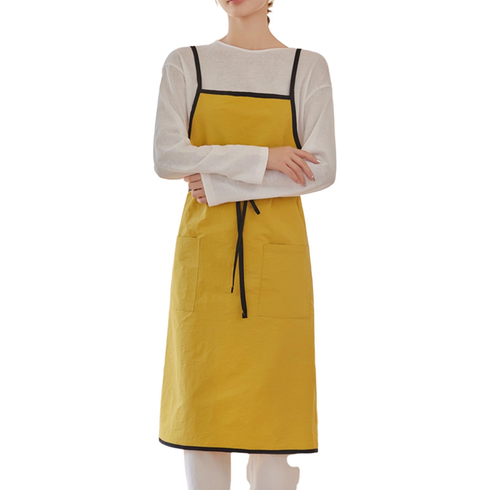 Tablier de cuisine jaune pour femme : l'allié de vos recettes