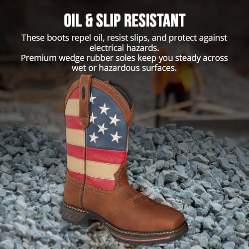 Image of Wolf Work Boots for Men Genuine Leather, Oil and Slip Resistance - Plain Toe