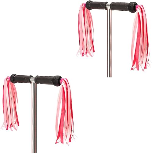 Miniatura 8 de IEALODS 1 par de manillares de bicicleta para niños, manillar, manillar, cinta colorida con borlas, accesorios para portabebés