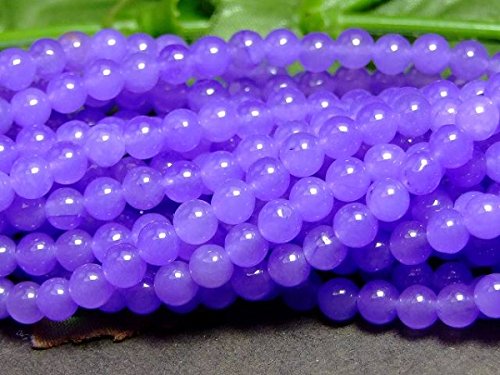 Amazon.co.jp: 4mm～12mm ラベンダー ヒスイ 薄紫 翡翠 1連39cm 通し針