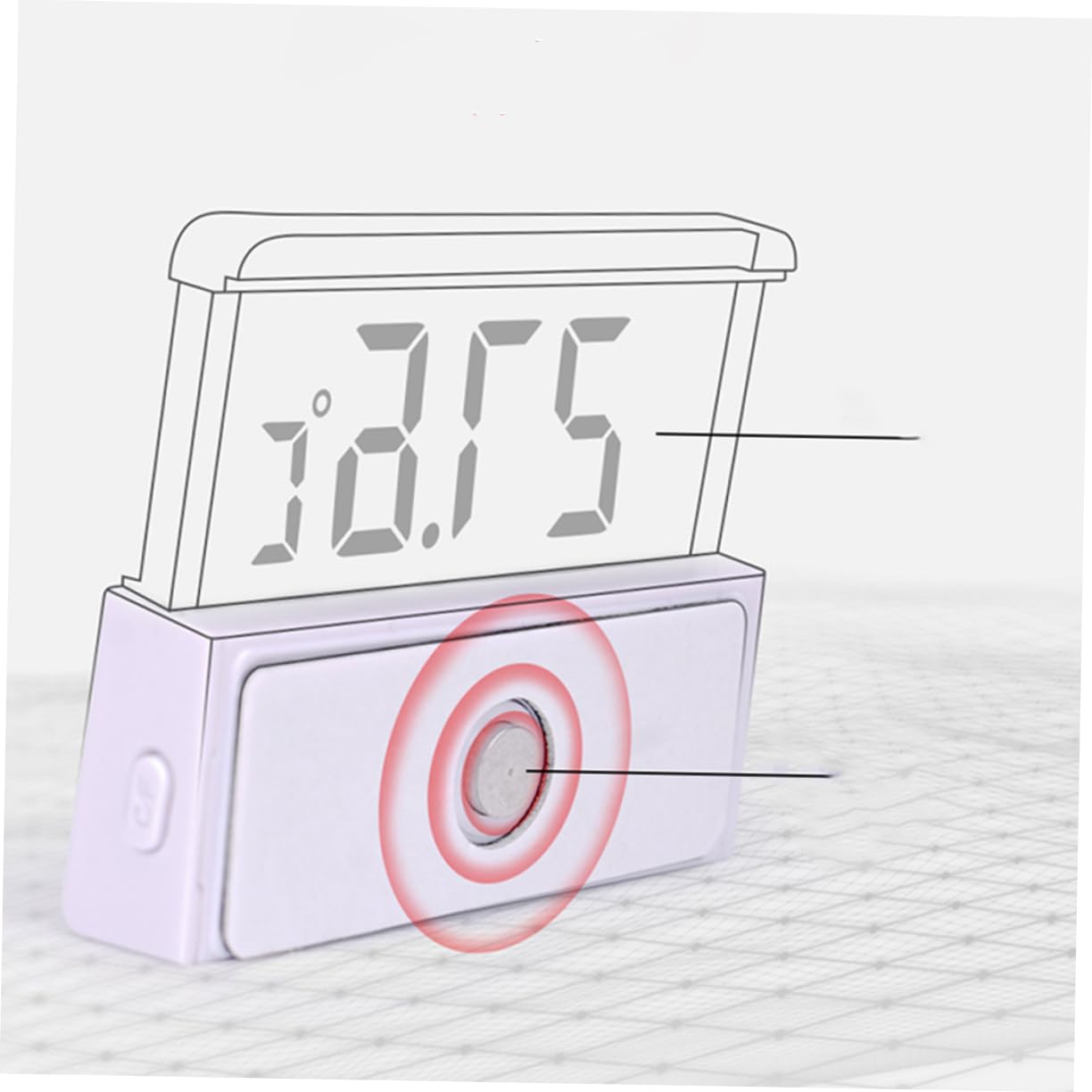 BESPORTBLE 2 Pièces thermomètre d'aquarium pêche à l'aquarium numérique Conduit numérique Aquarium mené thermomètre Digital abs Compteur de température de l'eau Numéro LED Blanche