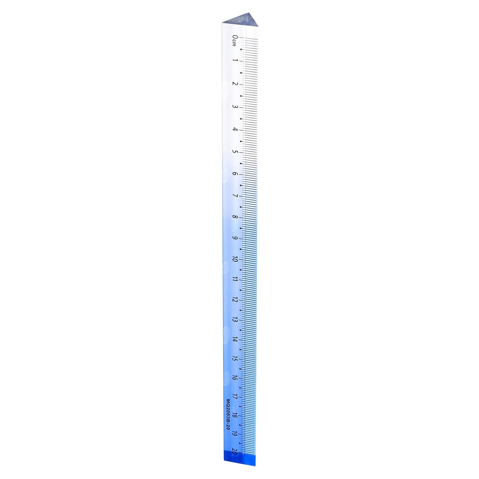 sourcing map Acrylic Clear Straight Rulers 20cm Metric Transparent Gradient Three-Dimensional Plastic Ruler Square Cube Measuring Tool for Classroom Office Home, Blue