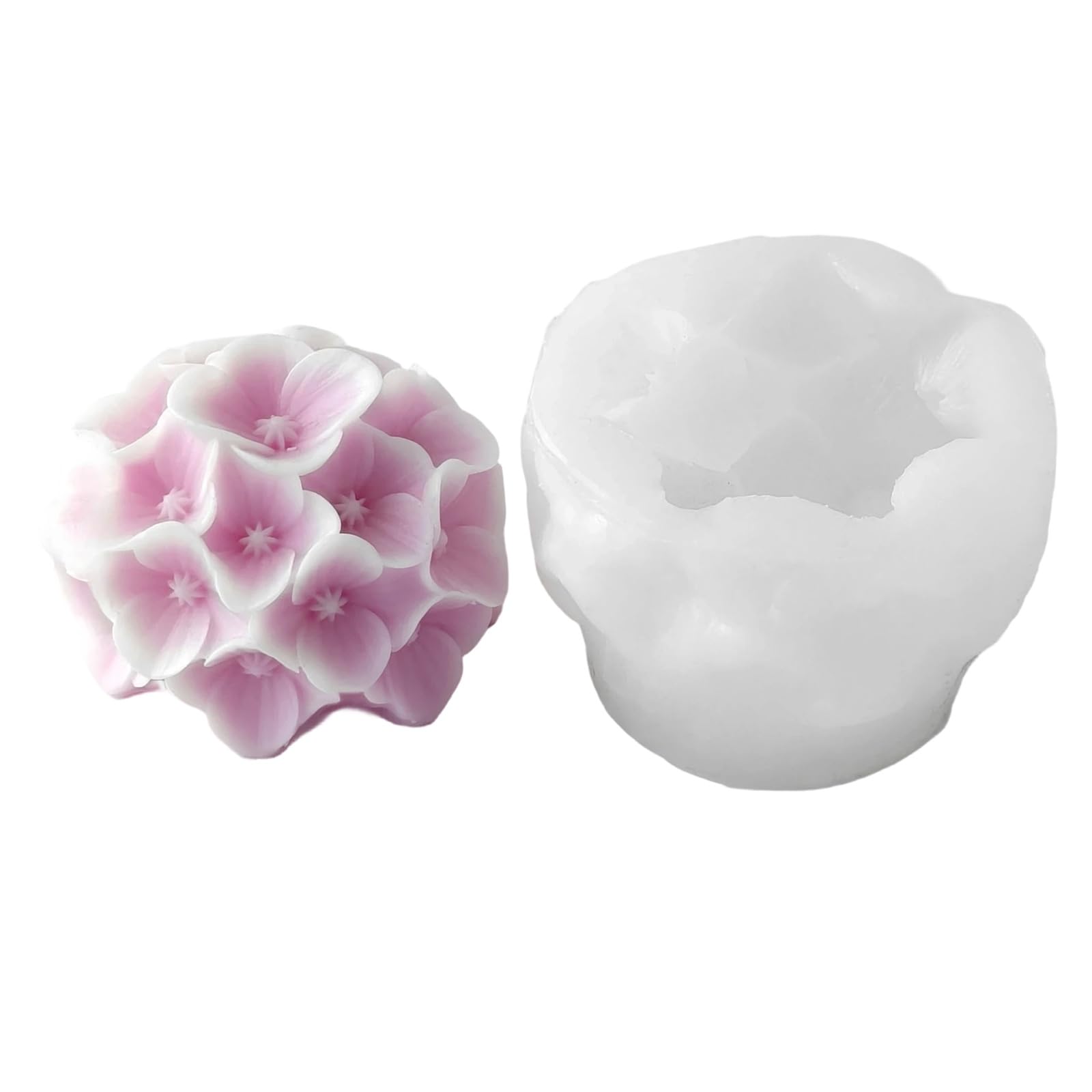 Jtqyfi F587 Silicone Hydrangeas Flower For Craft Baking And Chocolate Making With High Temperatures Resistance Florals Candlewax