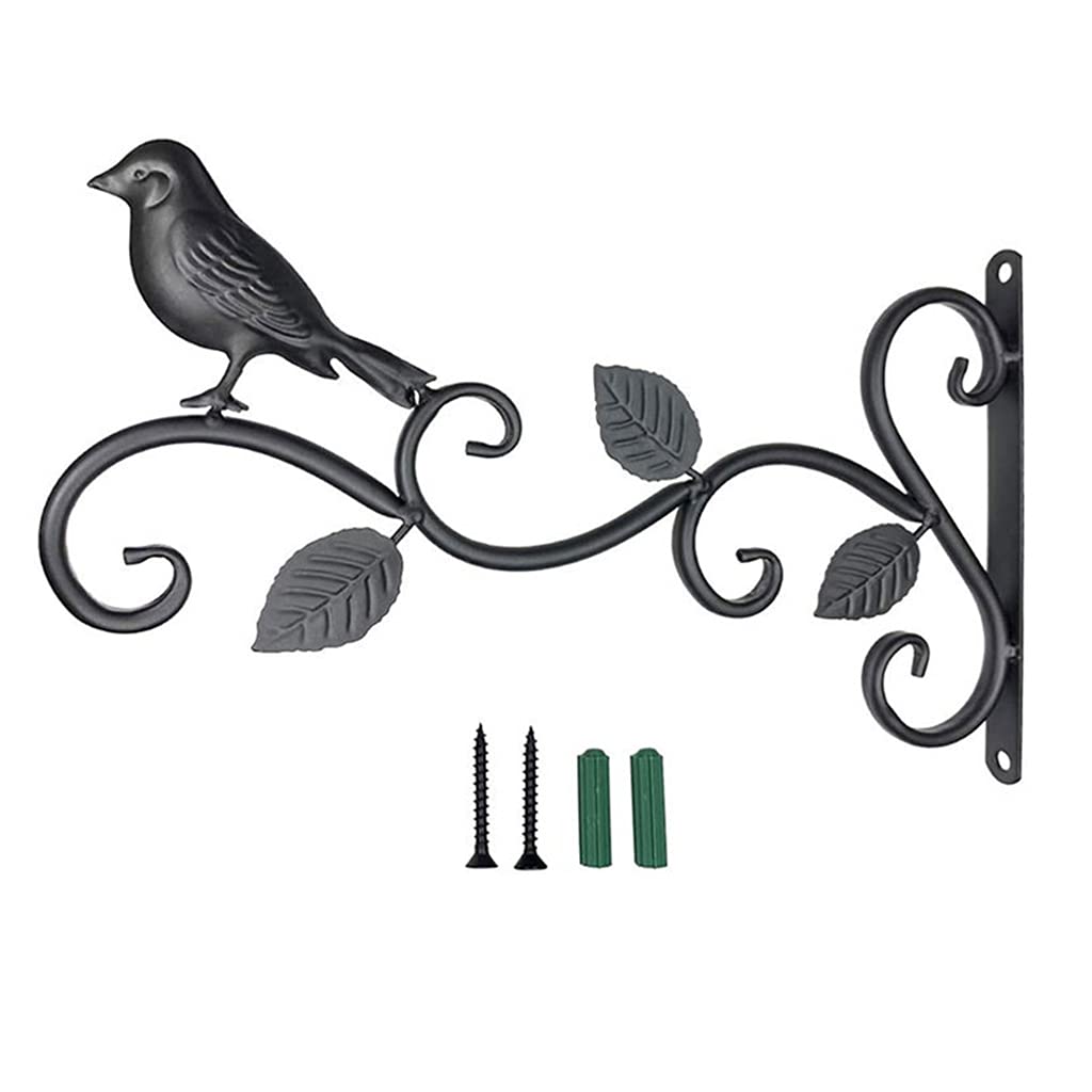 Buxuaaaa Iron Hanging Bracket Wall Hook Plant Hanger for Bird Feeder Flower Brackets Wind Outdoor Decoration Wall Hook