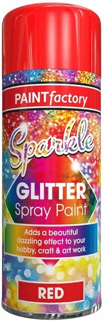 200ml Red Glitter Spray Paint Clear Sealant - Beautiful for Ornaments & Crafting, Mirrors (1)