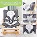 MallBest 3-in-1 Baby Double Cushions Bouncer Adjustable Wooden Rocker Chair Recliner with Removable Cushion and Seat Belt for Infant to Toddler (Grey)