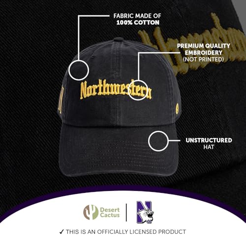Gorra ajustable bordada Northwestern University negro miniatura 4