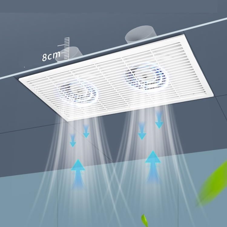 Ventilatore da Pavimento, Ventilatore A Doppio Motore Potente E Silenzioso, Ventilatore di Scarico Integrato per Soffitto in Cartongesso, Ventilatore Estrattore per Bagno 30 × 60 Cm