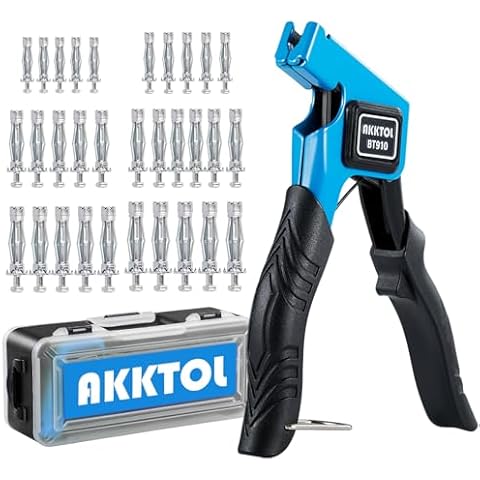 AKKTOL Molly Bolts for Drywall Plaster Walls, Hollow Wall Anchors Heavy Duty with Setting Tool, Metal Wall Anchors and Screws Kit for Drywall Hollow Wall Plaster Walls, 30PCS in 6 Sizes Cover