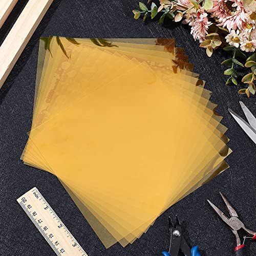 Image of BENECREAT 15 Sheets Polyimide Film, 6.3x6.3 Inch /159x159mm Insulated High Temperature Resistant Kapton Tape Stickers, Heating Tape Gold Heating Film Stickers for 3D Printers，0.05 mm Thick