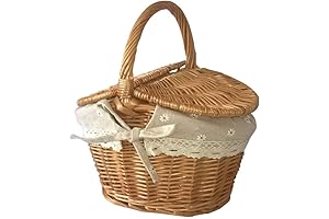 Forart Wicker Large Oval Basket: Willow Woven Storage and Picnic Basket