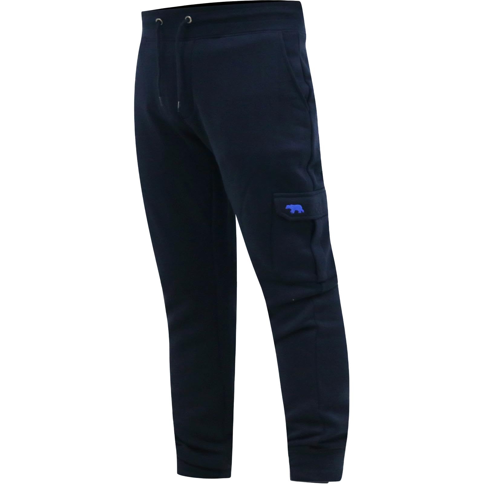 Duke Mens Tilden 1 Cuffed Hem Cargo Pocket Joggers - Blue - 8XL