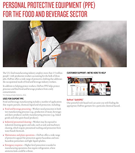 Dupont Tychem 2000 Qc127S Disposable Chemical Resistant Coverall With Hood, Elastic Cuff And Serged Seams, Yellow, 2X-Large (Pack Of 12) #TOP7