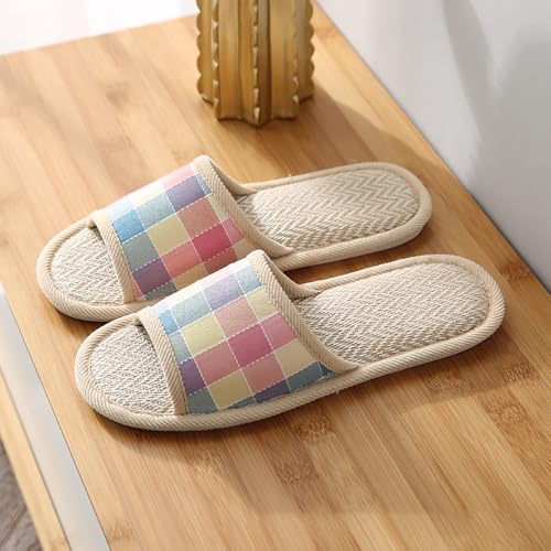 Slippers for Women and Men Linen Non Slip Soft Home House Slippers for Home