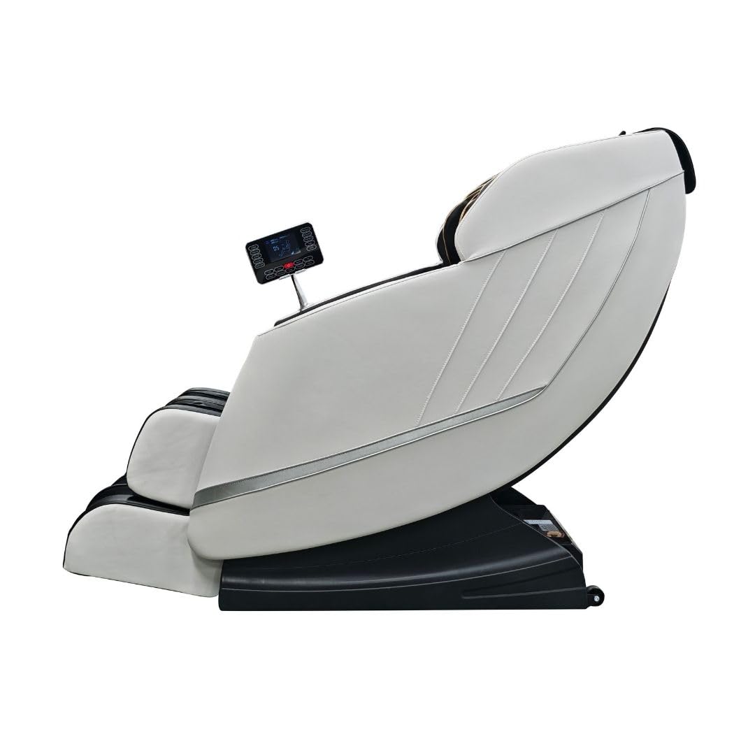 Sanotechnik CALMORA Luxus-Massagesessel, 18 Automatikprogramme, SL Track, Zero-Gravity, Heizfunktion, Bluetooth, schwarz/weiß/Silber/Kupfer, 147x74x108 cm, 71 kg