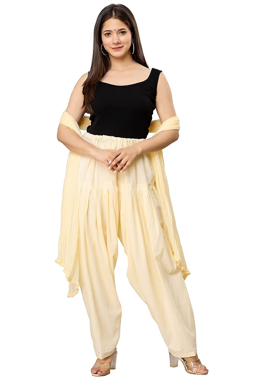 b9 store Women's Cotton Patiala Salwar with Dupatta Combo Set (Free Size)-picture-35