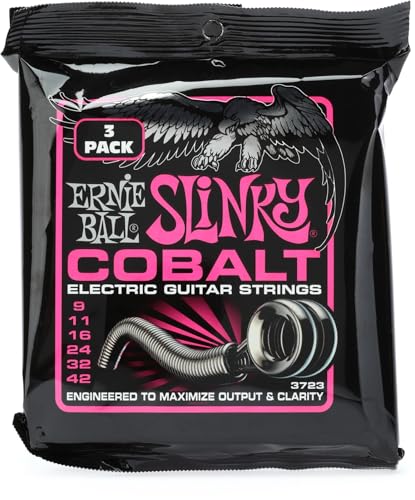 Image of Ernie Ball Super Slinky Cobalt Electric Guitar Strings 3-pack, 9-42 Gauge (P03723)