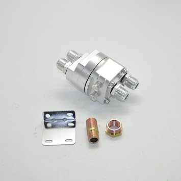 Male Oil Filter Relocation Sandwich Adapter Kit, 3/4"x16 & 20x1.5 Aluminum Car Engine Thread T-6 Aluminum for Cooler GaugeSilver