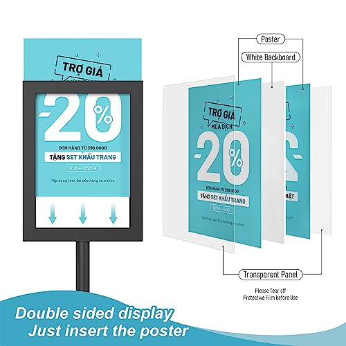 Porta Carteles Ajustable Relx de Suelo 8.5x11 para Eventos Comerciales 3