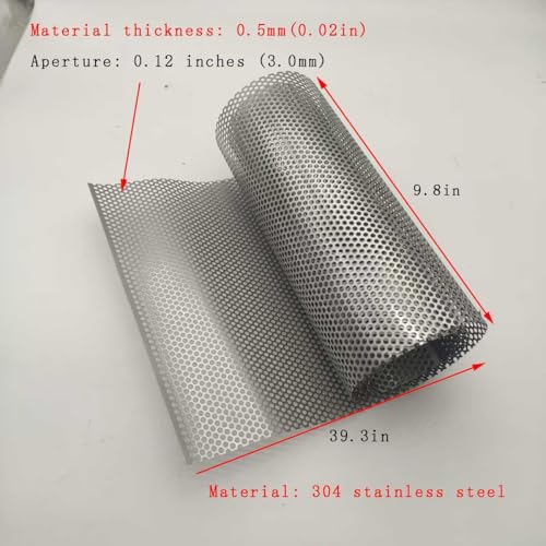 RZGZKLSH 304 Stainless Steel Perforated Sheet, 0.12