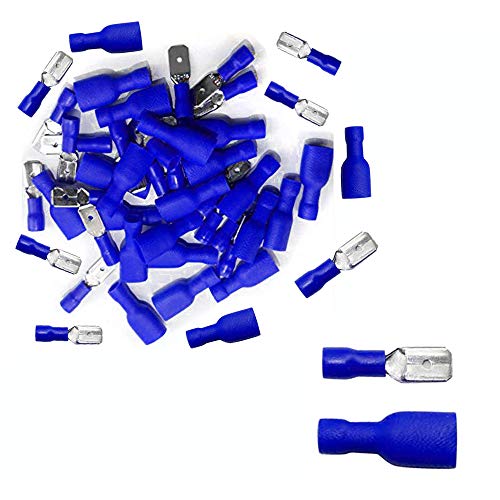 100 pcs Conector de Cables Eléctrico Terminales Rojo 50 Macho y 50 Hembra(Azul)