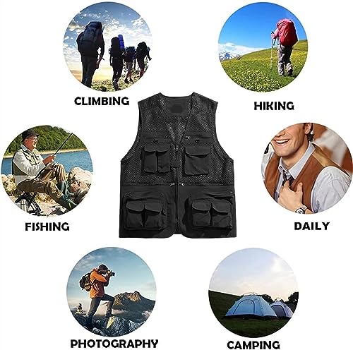 DALIZA Vissen Vest Mannen Multi Pocket Vissen Vest Mannen Ademend Schieten Multi Zakken Vest Schieten Vest Mouwloze Jas Jas - Image 4