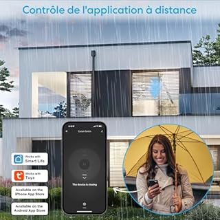 LoraTap 4x Interrupteur Volet Roulant Connecté, Ouverture Réglable, Commutateur Rideau Stores WiFi, Compatible avec Alexa Google Home pour Commande Vocale, Minuterie Intelligent Moteur Mural