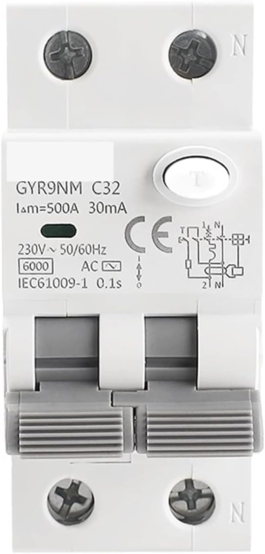 GYR9NM ACタイプ 磁気、過電流および漏れ防止Din Rail 10A 16A 25A 32A 40A 1個(カラー:2P 1