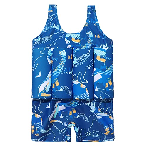 Image of Kids Boys Girls Floatation Swimsuit with Adjustable Buoyancy Baby Float Suit Swim Vest One Piece Swimwear Bathing Suit