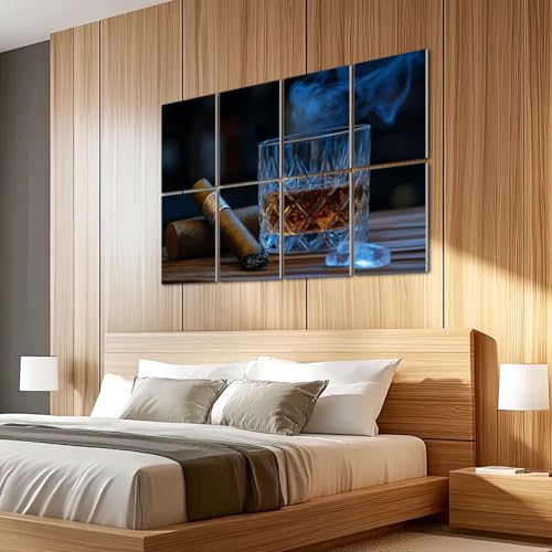 8 Pack Paneles Acústicos Decorativos Absorbentes de Sonido con Diseño de Whisky y Hielo 48"x32" miniatura 5
