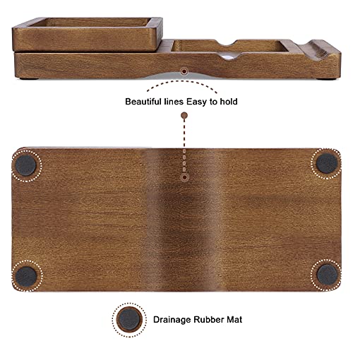 Wooden Cigar Ashtrays Coaster,Ash Tray And Whiskey Glass Tray,Whiskey Glass Tray And Cigar Holder,2-Layer Coaster Cigar Whiskey Accessory Set,Great Gift For Men,Great Decor For Home,Office Or Bar… #TOP2