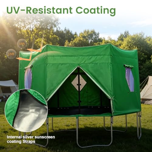 Cubierta de cama elástica de 10 pies impermeable y plegable con ventanas 3