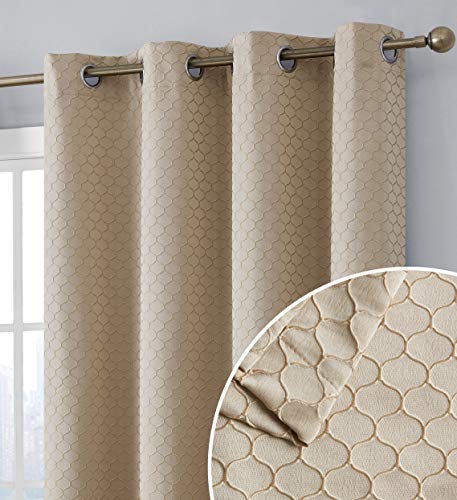 HLC.ME Siena 100% Full Blackout Thermal Insulated Double Layer Heat Blocking Window Curtain